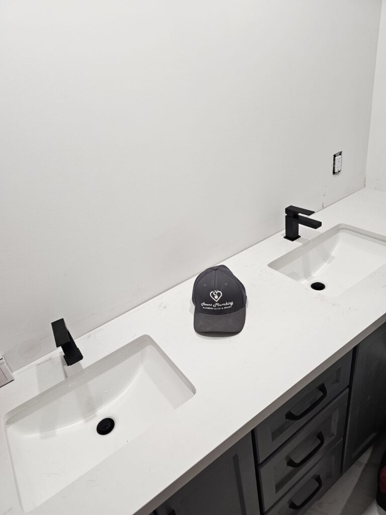 Double sink installation by Heart Plumbing